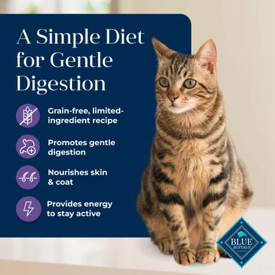 Show full view: Blue Buffalo Basics Skin & Stomach Care Mature Grain-Free Turkey & Potato Recipe Dry Cat Food, 5-lb bag slide 4 of 12