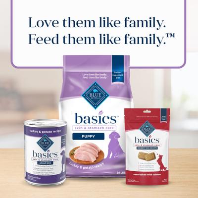 Show full view: Blue Buffalo Basics Skin & Stomach Care Puppy Turkey & Potato Recipe Dry Dog Food, 24-lb bag slide 10 of 12