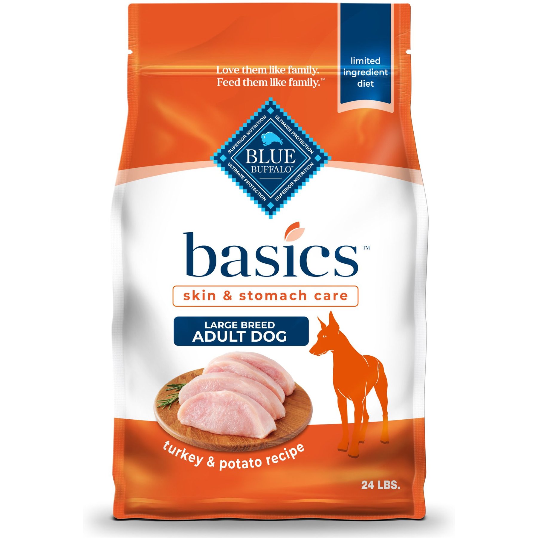 Blue Buffalo Basics Turkey & Potato Large Breed Dry Dog Food, 24 lbs