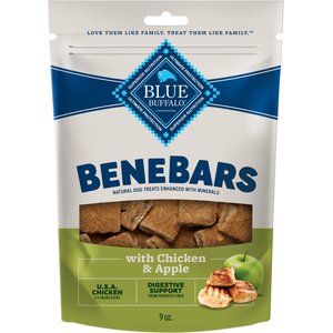 Blue Buffalo BeneBars Chicken & Apple Digestive Support with Prebiotic Fiber Dog Treats, 9-oz bag