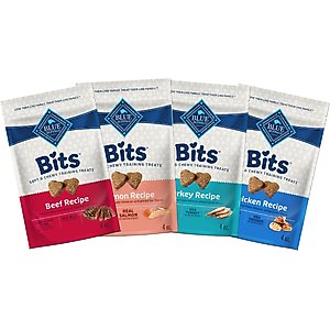 Blue Buffalo Blue Bits Soft-Moist Variety Pack Training Dog Treats, 4-oz bag, 4 count