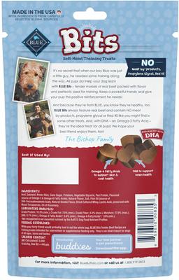 Show full view: Blue Buffalo Blue Bits Tasty Chicken Recipe + Tender Beef Recipe Soft-Moist Dog Treats slide 7 of 9