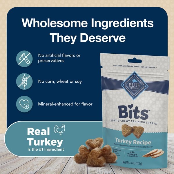 Blue Buffalo Blue Bits Tempting Turkey Recipe Soft-Moist Training Dog Treats