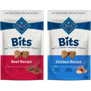 Blue Buffalo Blue Bits Tender Beef & Tasty Chicken Recipe Training Dog Treats, 19-oz bag, 2 count