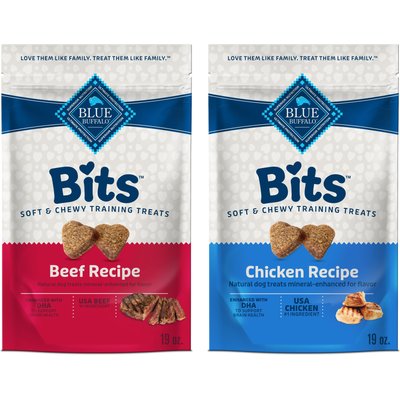 Blue Buffalo Blue Buffalo Blue Bits Tender Beef & Tasty Chicken Recipe Training Dog Treats, 19-oz bag, 2 count