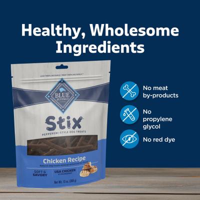 Show full view: Blue Buffalo Blue Stix Chicken Recipe Pepperoni-Style Dog Treats, 13-oz bag slide 9 of 12