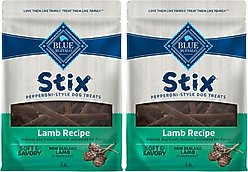 Blue Buffalo Blue Stix Lamb Recipe Pepperoni-Style Dog Treats, 5-oz bag, bundle of 2