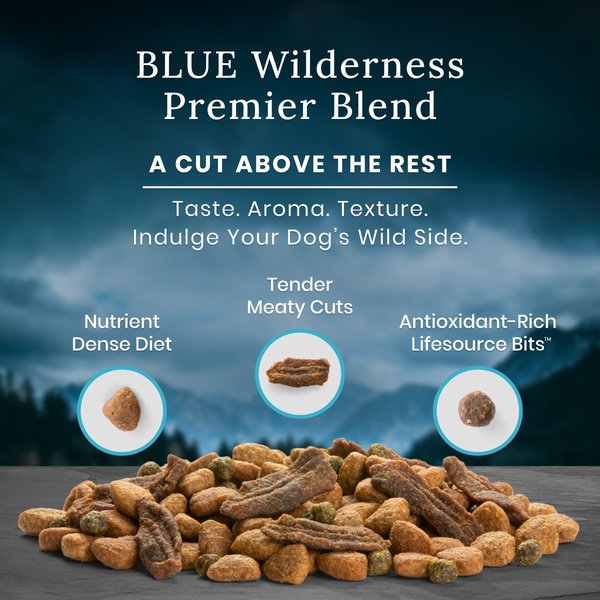 Blue Buffalo Blue Wilderness Premier Blend with Meaty Cuts Chicken Large Breed Adult Dry Dog Food, 24-lb bag