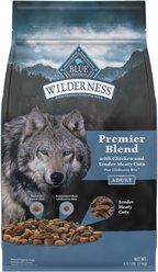 Blue Buffalo Blue Wilderness Premier Blend with Meaty Cuts Chicken Adult Dry Dog Food, 4.5-lb bag