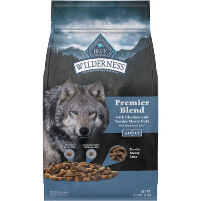 Blue Buffalo Blue Buffalo Blue Wilderness Premier Blend with Meaty Cuts Chicken Adult Dry Dog Food, 4.5-lb bag