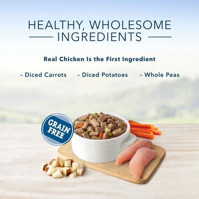 Show full view: Blue Buffalo Blue's Country Chicken Stew Grain-Free Canned Dog Food, 12.5-oz can, bundle of 24  slide 4 of 10