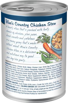 Show full view: Blue Buffalo Blue's Country Chicken Stew Grain-Free Canned Dog Food, 12.5-oz can, bundle of 24  slide 3 of 10