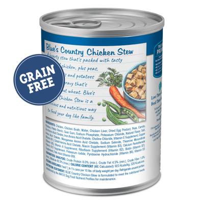 Show full view: Blue Buffalo Blue's Country Chicken Stew Grain-Free Canned Dog Food, 12.5-oz, case of 12 slide 3 of 12