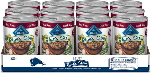 Show full view: Blue Buffalo Blue's Hearty Beef Stew + Blue's Country Chicken Stew Canned Dog Food slide 2 of 10