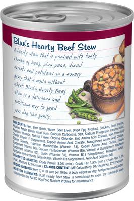 Show full view: Blue Buffalo Blue's Hearty Beef Stew + Blue's Country Chicken Stew Canned Dog Food slide 3 of 10