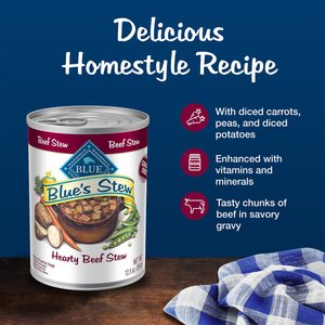 Blue Buffalo Blue’s Stew Hearty Beef Stew Grain-Free Canned Dog Food, 12.5-oz, case of 12