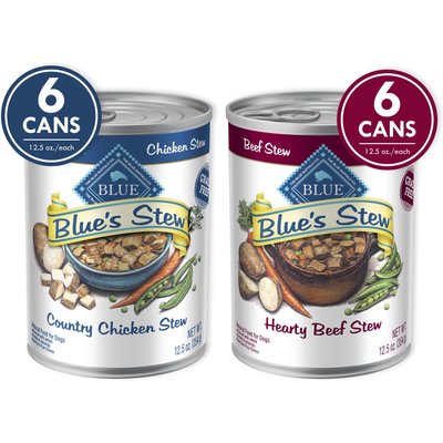 Blue Buffalo Blue Buffalo Blue's Stews Grain-Free Chicken & Beef Variety Pack Adult Wet Dog Food, 12.5-oz can, case of 12