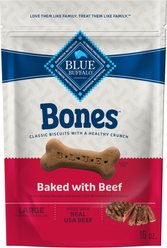 Blue Buffalo Bones Classic Biscuits Beef Dog Treats, 16-oz bag, Large