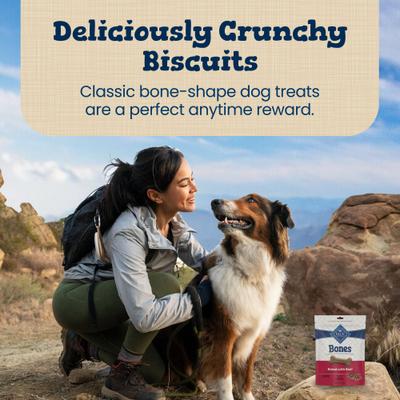 Show full view: Blue Buffalo Bones Classic Biscuits Beef Dog Treats, 16-oz bag, Large slide 5 of 11