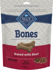 Blue Buffalo Bones Classic Biscuits Beef Dog Treats, 16-oz bag, Medium