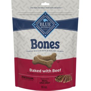 Blue Buffalo Bones Classic Biscuits Beef Dog Treats, 16-oz bag, Medium