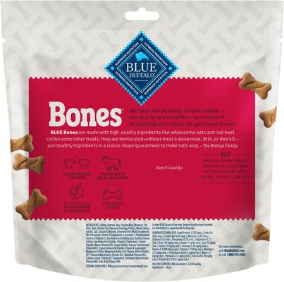 Show full view: Blue Buffalo Bones Classic Biscuits Beef Mini Dog Treats, 12-oz bag slide 3 of 11