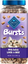 Blue Buffalo Bursts with Delish Liver & Beef Cat Treats, 12-oz tub