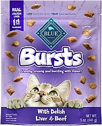 Blue Buffalo Bursts with Delish Liver & Beef Cat Treats, 5-oz bag