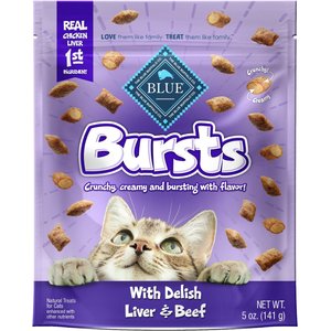 Blue Buffalo Bursts with Delish Liver & Beef Cat Treats, 5-oz bag