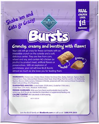 Show full view: Blue Buffalo Bursts with Delish Liver & Beef Cat Treats, 5-oz bag slide 3 of 11