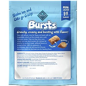Blue Buffalo Bursts with Paw-Licken Chicken Cat Treats, 5-oz bag