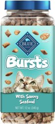 Blue Buffalo Bursts with Savory Seafood Cat Treats, 12-oz tub
