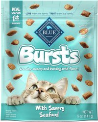 Blue Buffalo Bursts with Savory Seafood Cat Treats, 5-oz bag