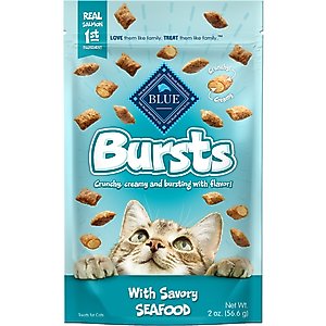 Blue Buffalo Bursts with Savory Seafood Cat Treats, 6 count, 2-oz bag
