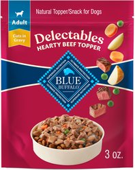 Blue Buffalo Delectables Beef Dinner Natural Wet Dog Food, 3-oz pouch, case of 24