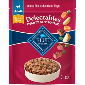 Blue Buffalo Delectables Beef Dinner Natural Wet Dog Food, 3-oz pouch, case of 24