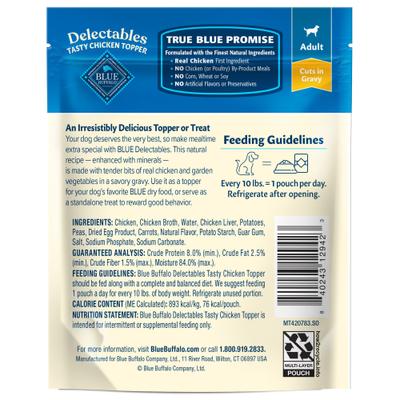 Show full view: Blue Buffalo Delectables Chicken Dinner Natural Wet Dog Food 3-oz pouch, case of 24 slide 3 of 11