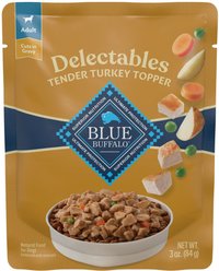 Blue Buffalo Delectables Turkey Dinner Wet Dog Food Topper, 3-oz pouch, case of 24
