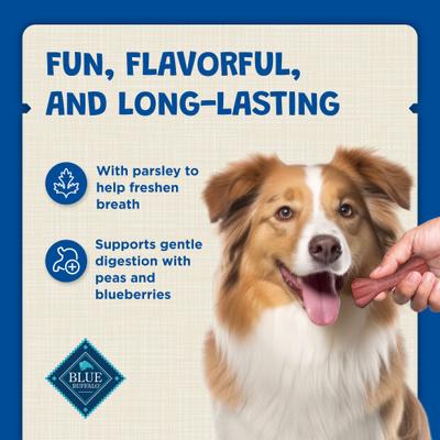 Show full view: Blue Buffalo Dental Bones All Natural Rawhide-Free Regular Dental Dog Treats, 12 count slide 4 of 12