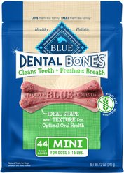 Blue Buffalo Dental Bones Mini All Natural Rawhide-Free Dental Dog Treats, 44 count