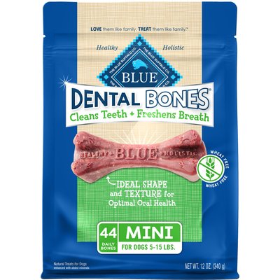 Blue Buffalo Blue Buffalo Dental Bones Mini All Natural Rawhide-Free Dental Dog Treats, 44 count