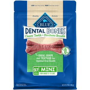 Blue Buffalo Dental Bones Mini All Natural Rawhide-Free Dental Dog Treats, 97 count