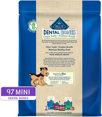 Show full view: Blue Buffalo Dental Bones Mini All Natural Rawhide-Free Dental Dog Treats, 97 count slide 3 of 12