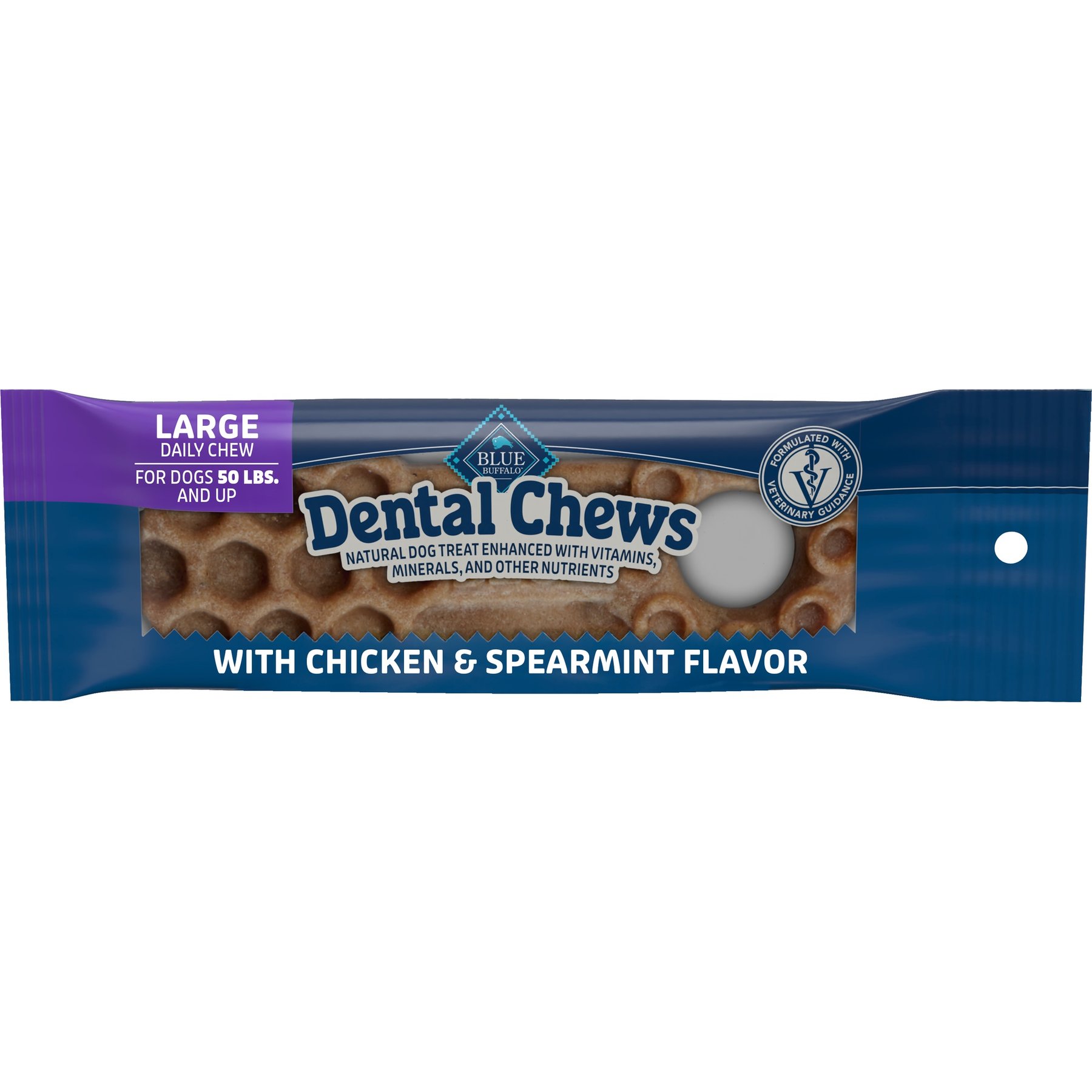 Blue Buffalo Large Natural Chicken & Spearmint Dental Dog Chews Treats, 1 count