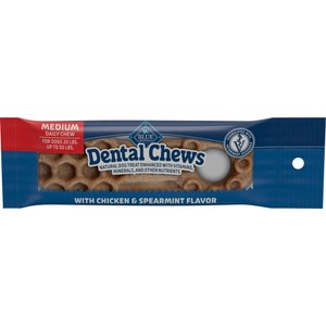 Blue Buffalo Medium Natural Chicken & Spearmint Dental Dog Chews Treats, 1 count