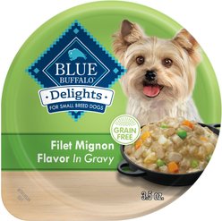Blue Buffalo Divine Delights Filet Mignon Flavor Hearty Gravy Dog Food Trays, 3.5-oz, case of 12