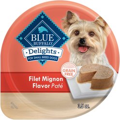 Blue Buffalo Divine Delights Filet Mignon Flavor Pate Dog Food Trays, 3.5-oz, case of 12