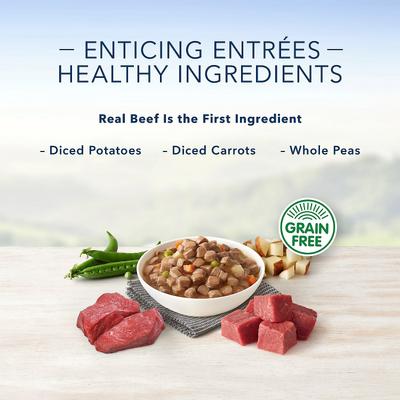 Show full view: Blue Buffalo Divine Delights Gravy Variety Pack Filet Mignon & NY Strip Flavor Dog Food Trays, 3.5-oz tray, bundle of 24  slide 4 of 9