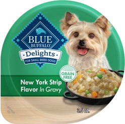 Blue Buffalo Divine Delights New York Strip Flavor Hearty Gravy Dog Food Trays, 3.5-oz, case of 12