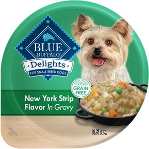 Blue Buffalo Divine Delights New York Strip Flavor Hearty Gravy Dog Food Trays, 3.5-oz, case of 12